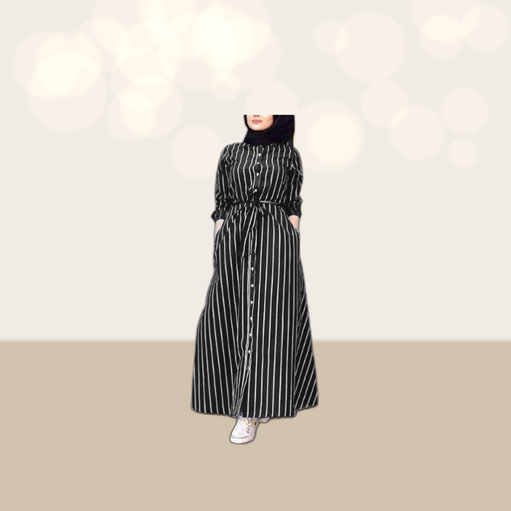 Striped Plus-size Womens Dress