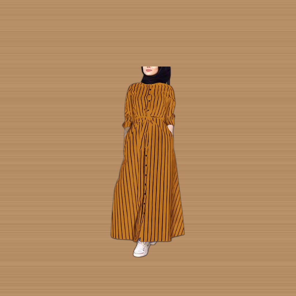 Striped Plus-size Womens Dress