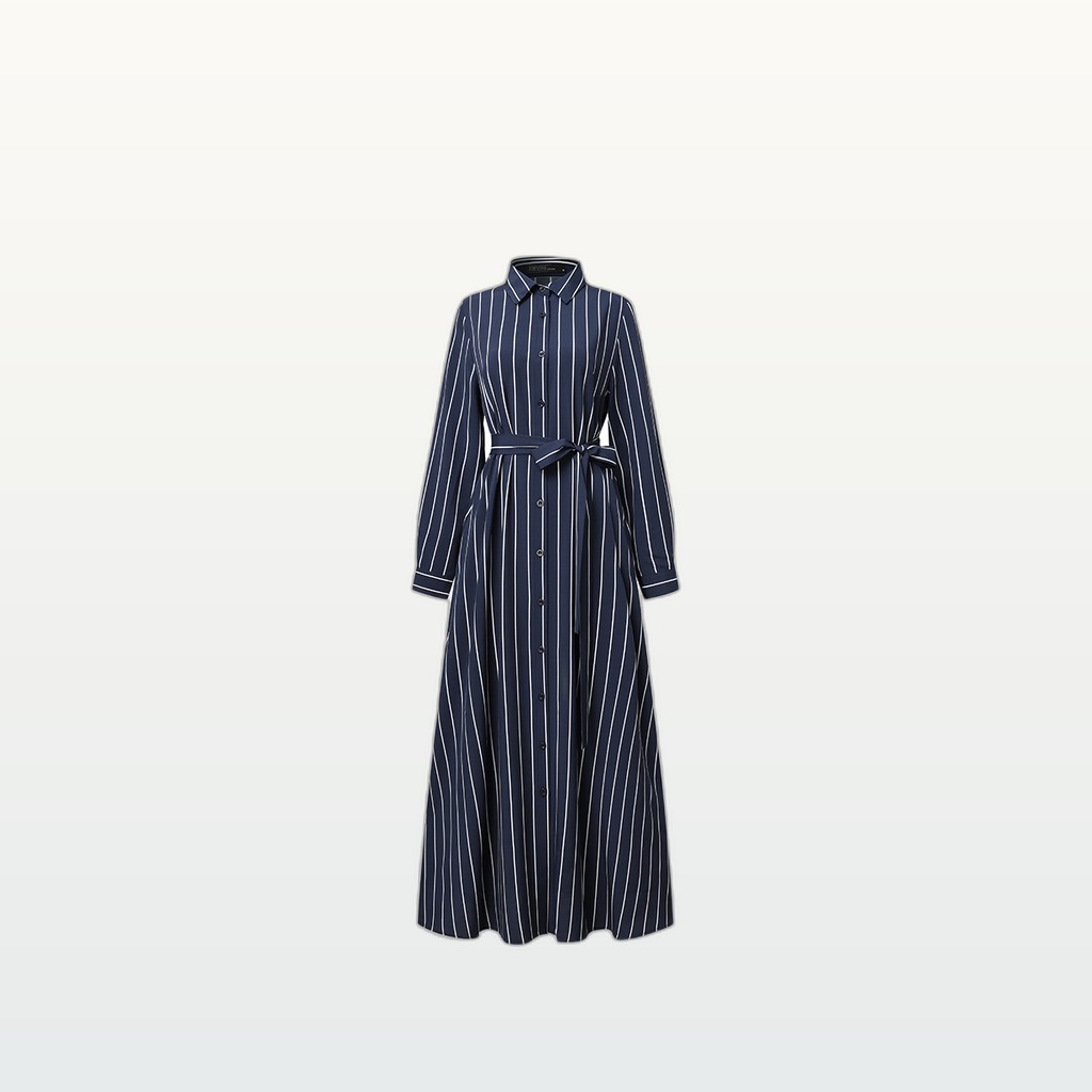 Striped Plus-size Womens Dress