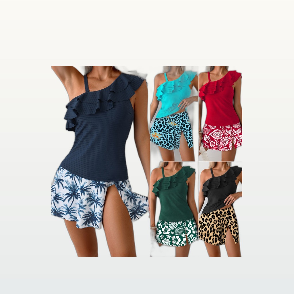 One-Shoulder Swimsuit Set
