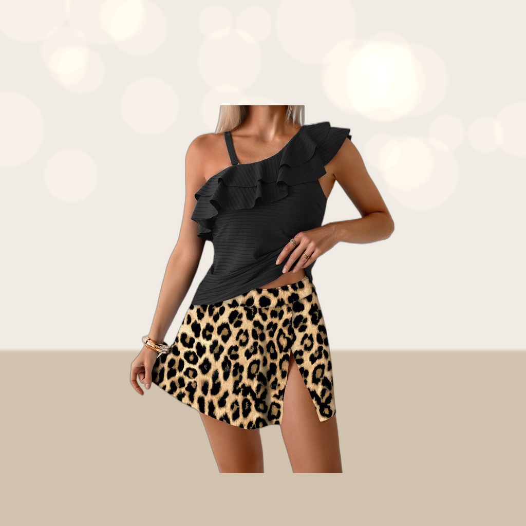 One-Shoulder Swimsuit Set