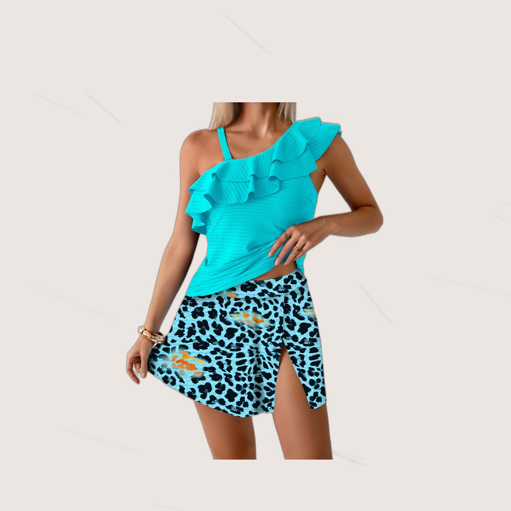 One-Shoulder Swimsuit Set