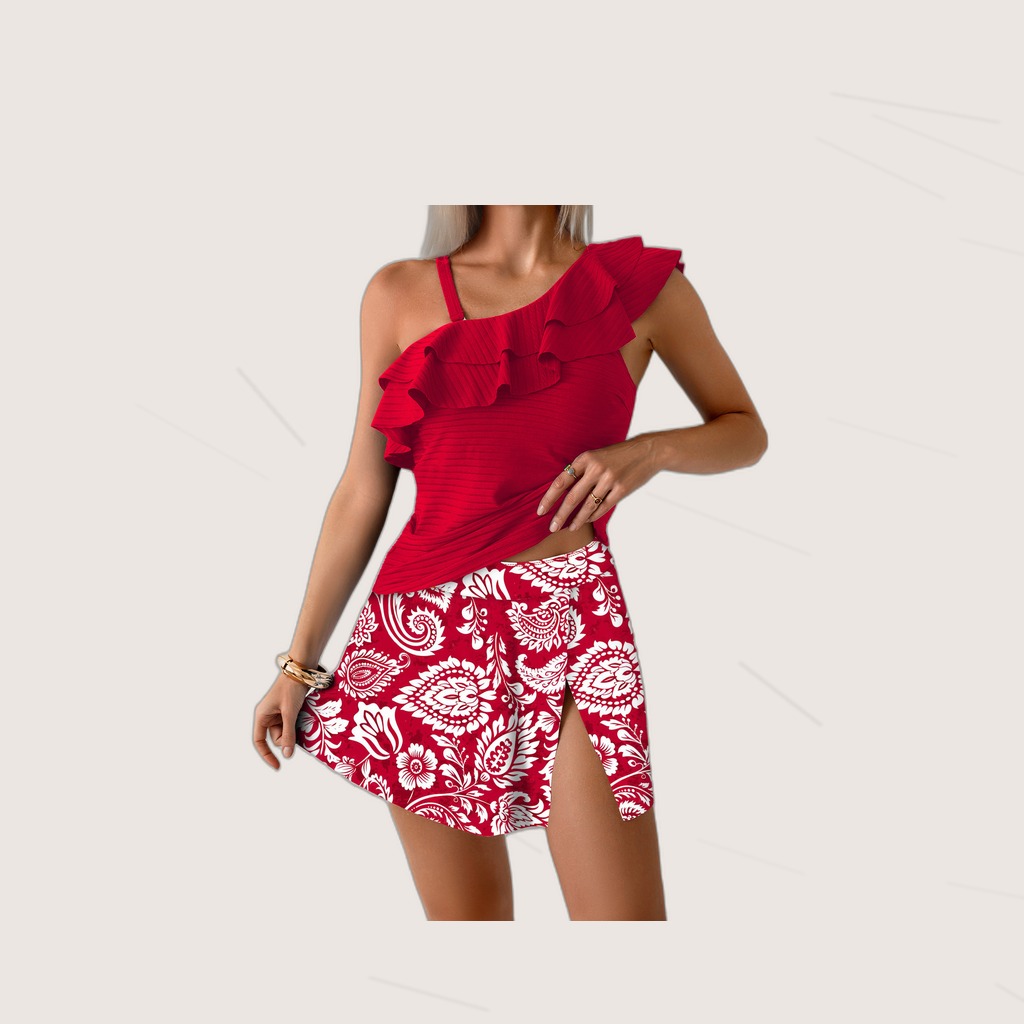 One-Shoulder Swimsuit Set
