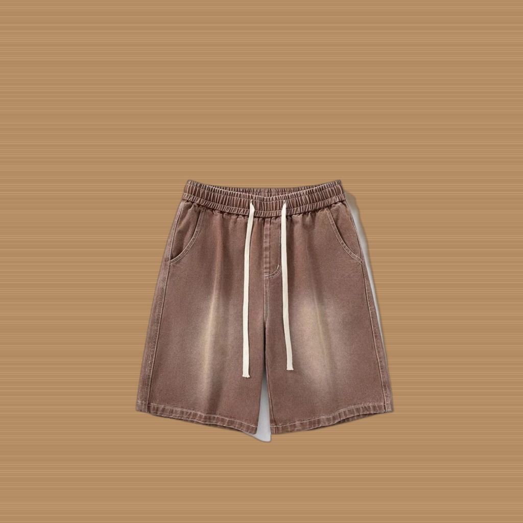 Washed Denim Shorts