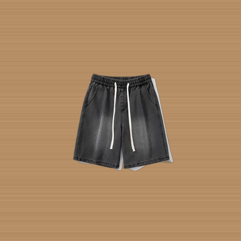 Washed Denim Shorts