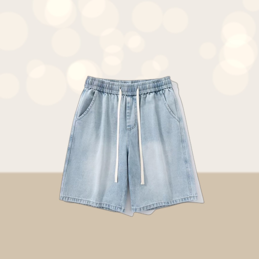 Washed Denim Shorts