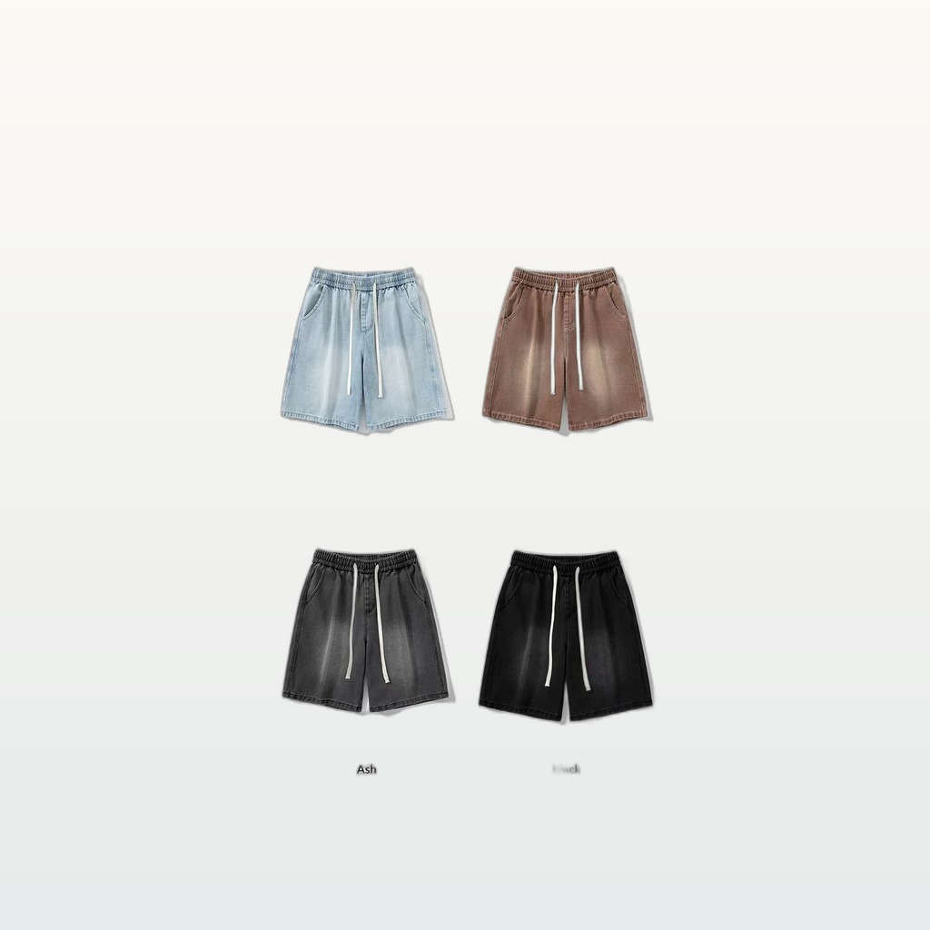 Washed Denim Shorts