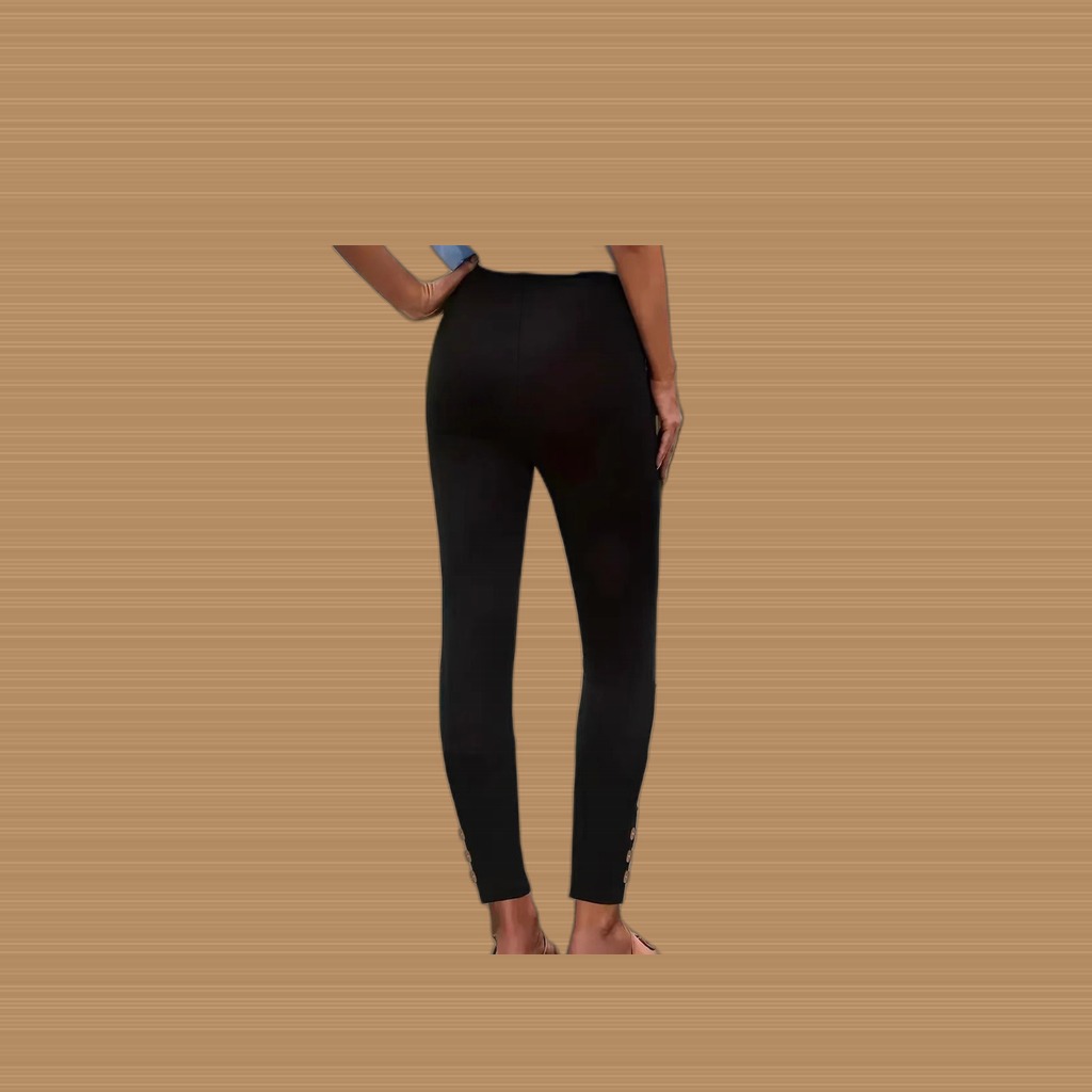 Coconut-Button Casual Trousers