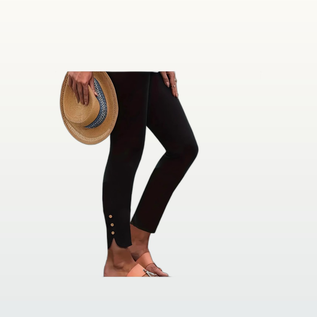 Coconut-Button Casual Trousers