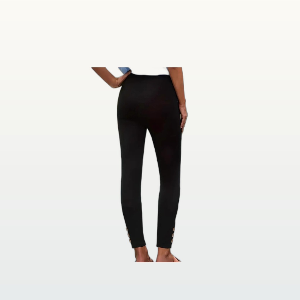 Coconut-Button Casual Trousers