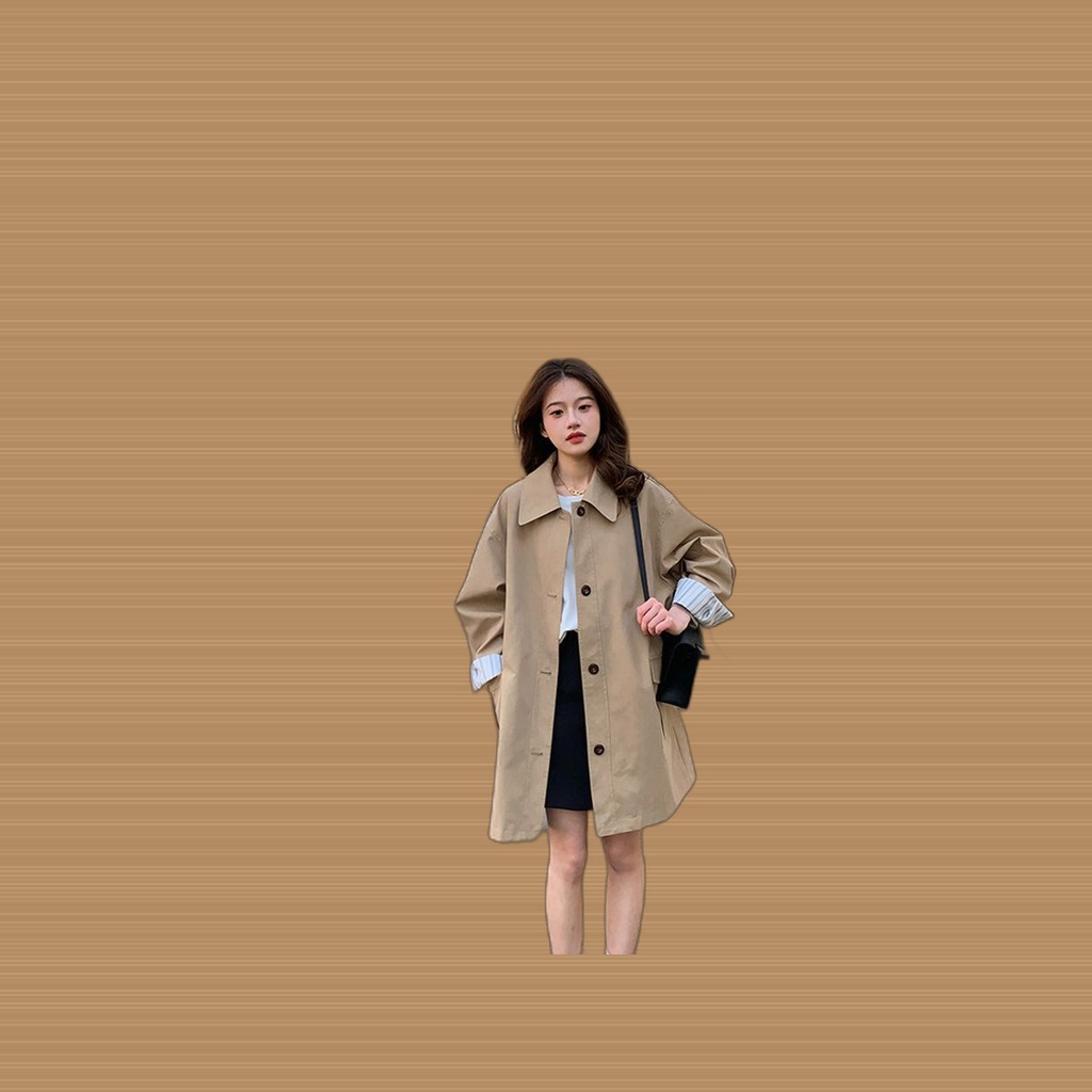 Draped Khaki Trench Coat