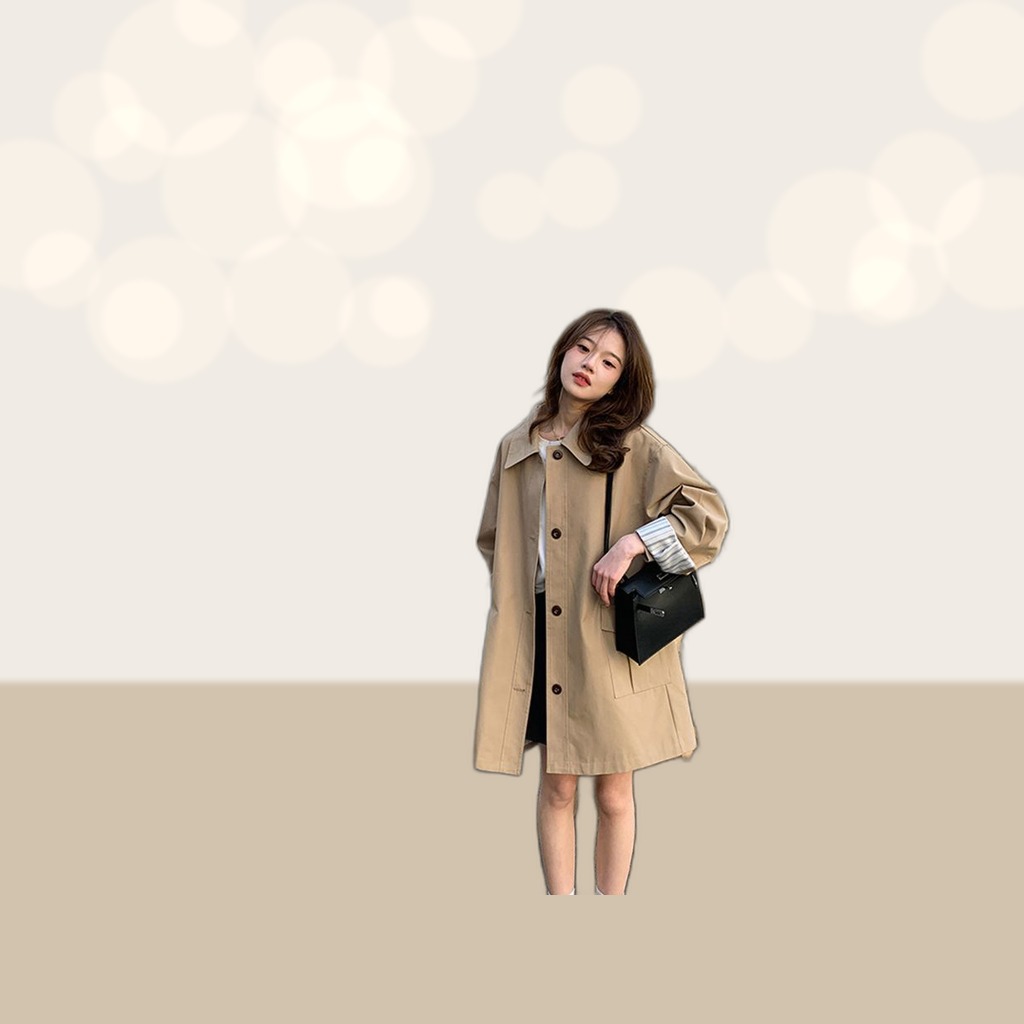 Draped Khaki Trench Coat