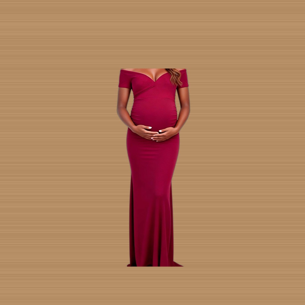 Womens Wine-red Off-shoulder Comfortable Evening Gown
