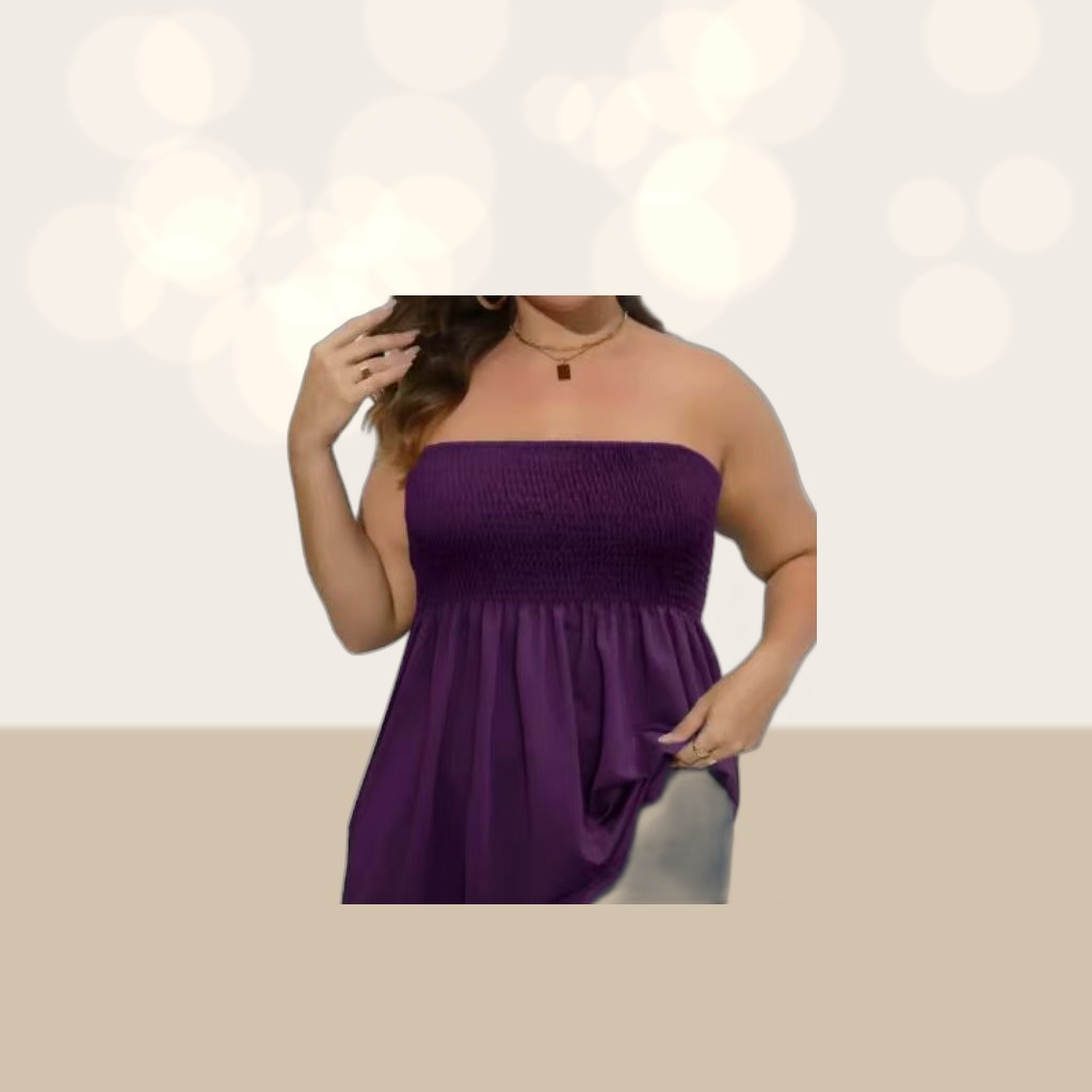 Off-shoulder Ruffled Strapless Short Top