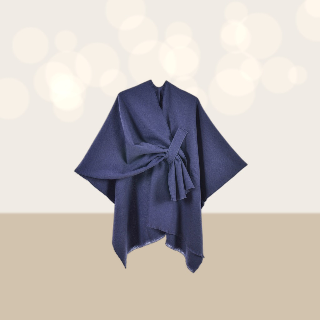 Warm Cloak Simple Double-sided Solid-color Split Design Faux