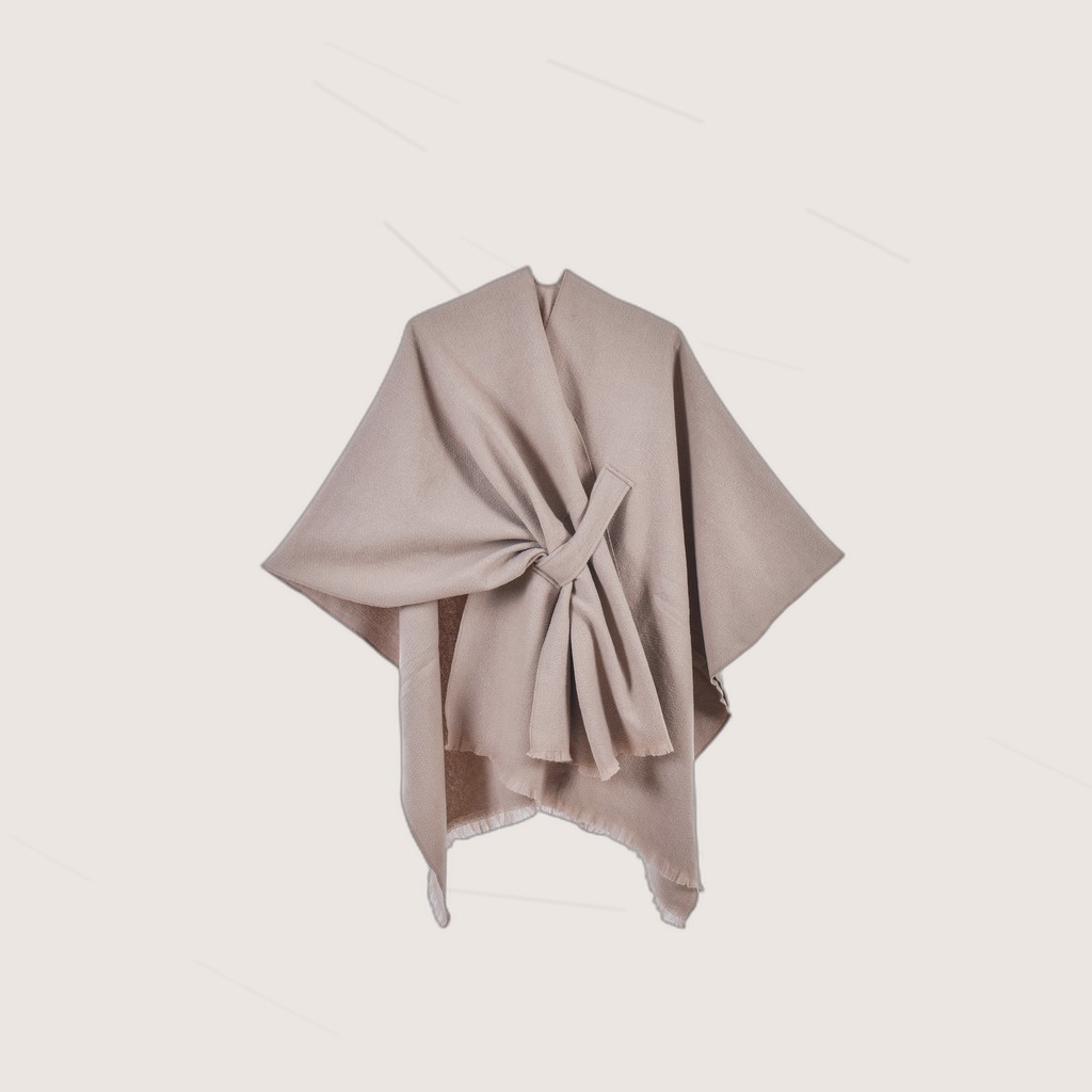 Warm Cloak Simple Double-sided Solid-color Split Design Faux