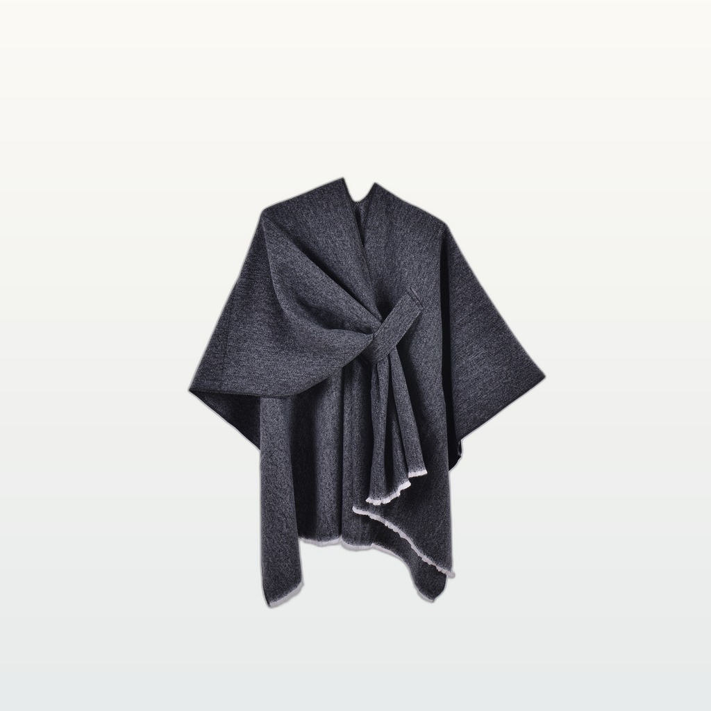 Warm Cloak Simple Double-sided Solid-color Split Design Faux