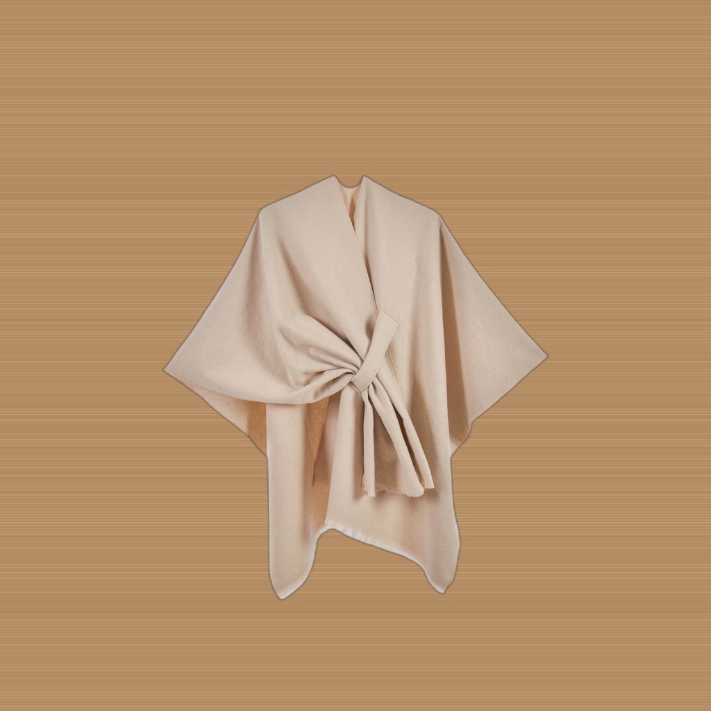 Warm Cloak Simple Double-sided Solid-color Split Design Faux