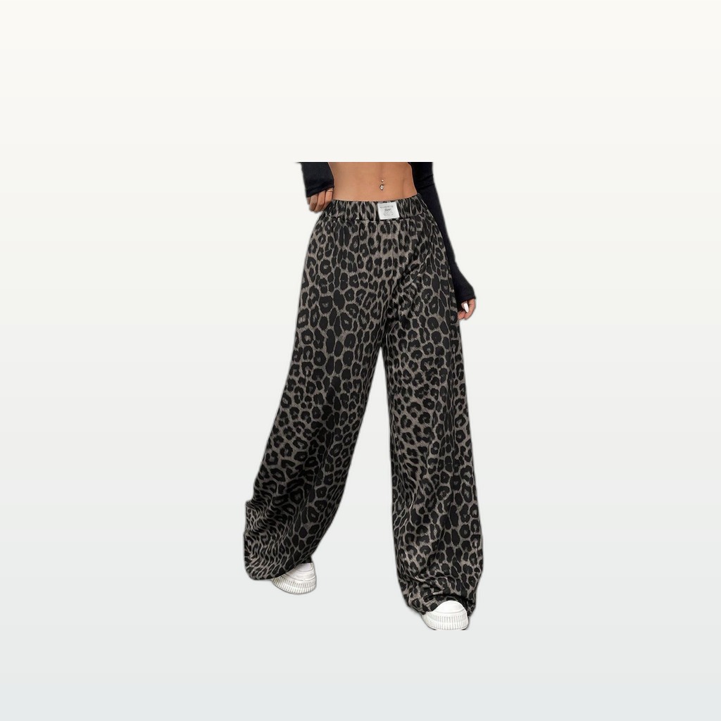 High-waisted Draping Wide-leg Straight-leg Pants