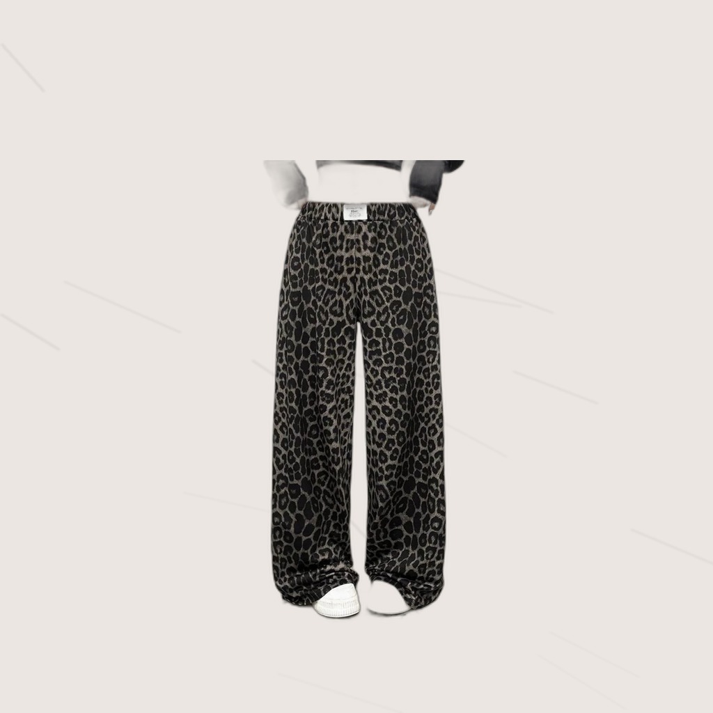 High-waisted Draping Wide-leg Straight-leg Pants