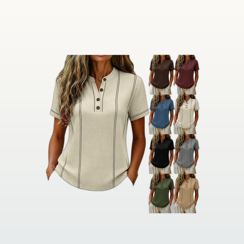 Solid-color Casual T-shirt Womens Loose And Comfortable Top
