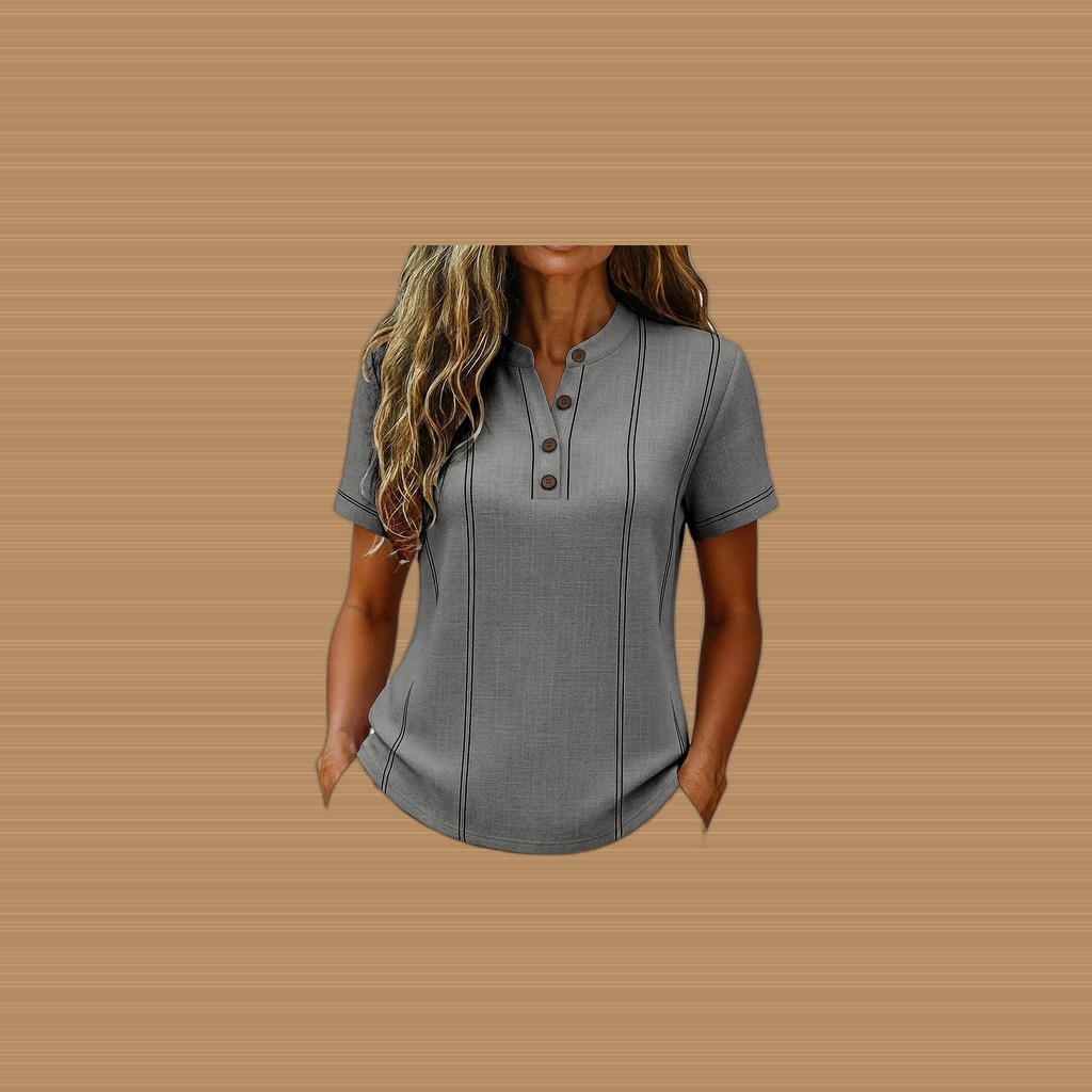 Solid-color Casual T-shirt Womens Loose And Comfortable Top