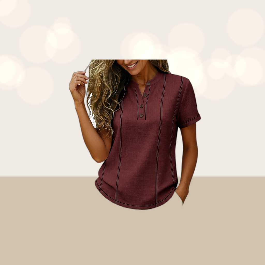 Solid-color Casual T-shirt Womens Loose And Comfortable Top