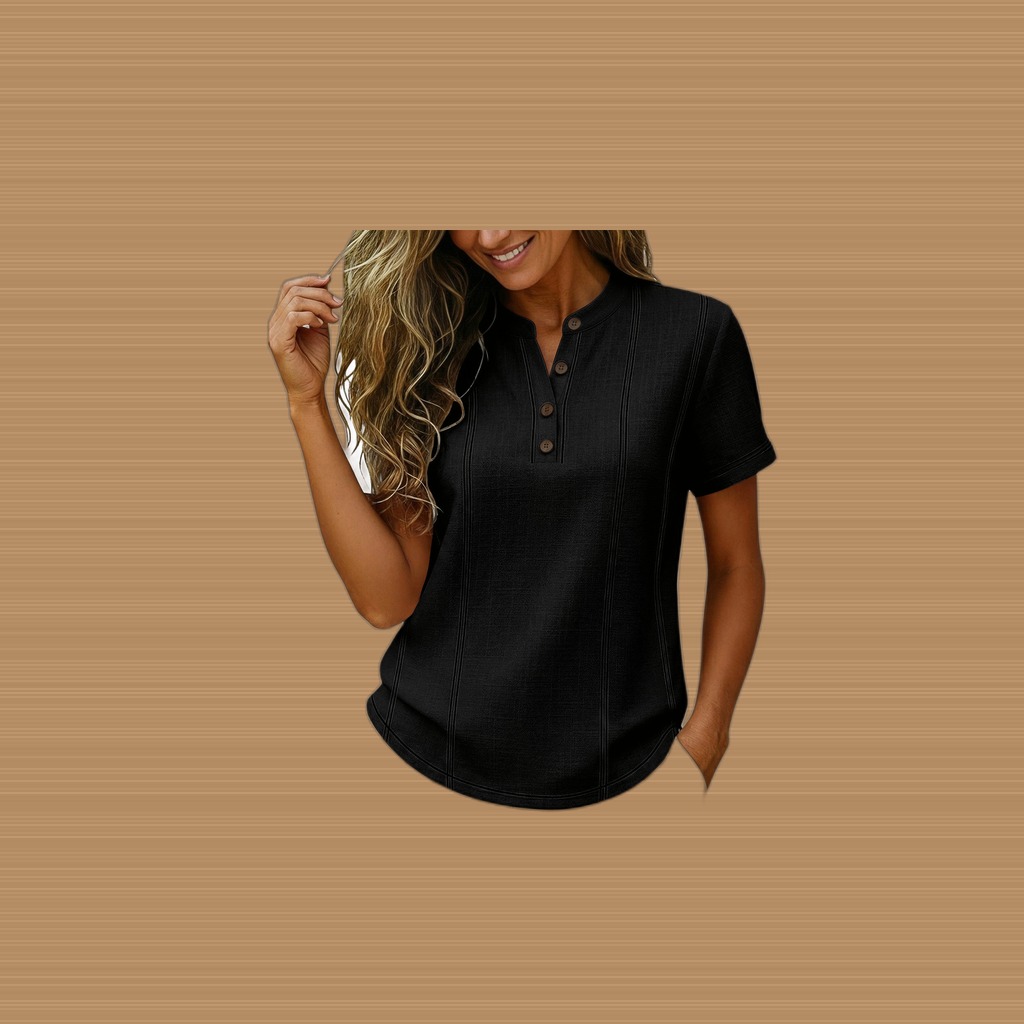 Solid-color Casual T-shirt Womens Loose And Comfortable Top