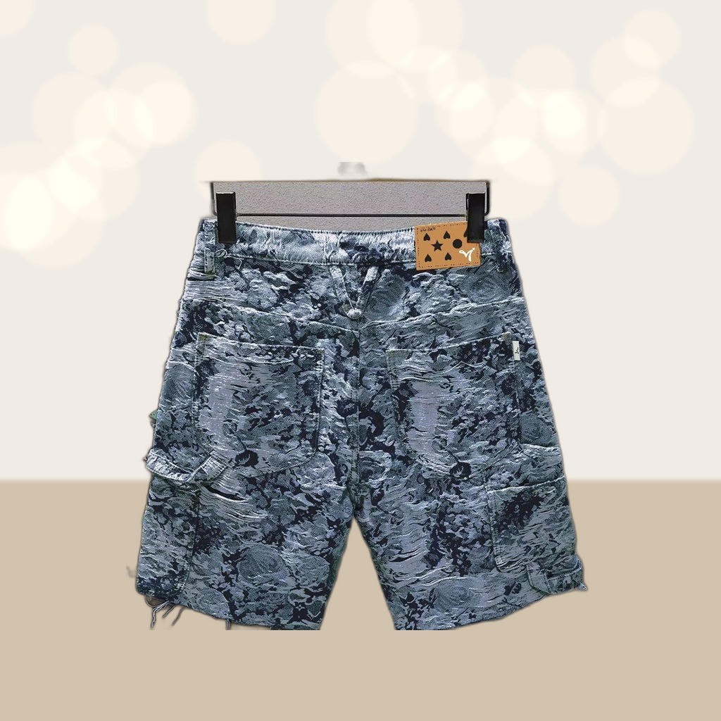 Versatile Loose-fit Jacquard Capri Pants Casual Trousers