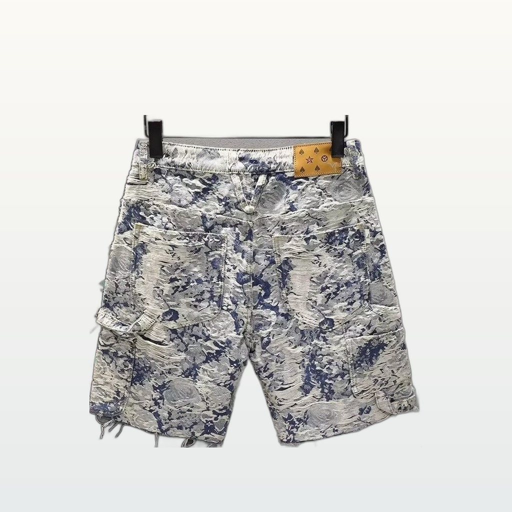 Versatile Loose-fit Jacquard Capri Pants Casual Trousers