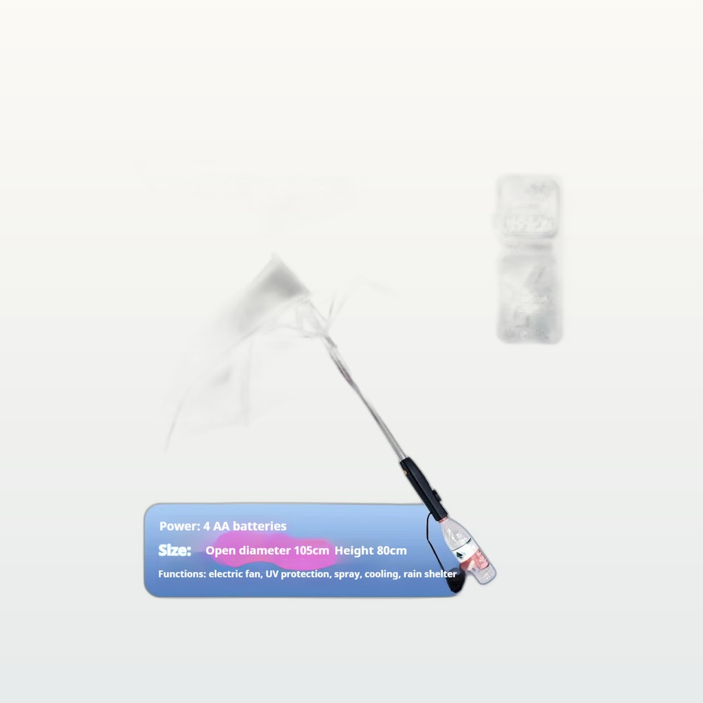 Summer Fan-equipped Umbrella With Spray Cooling