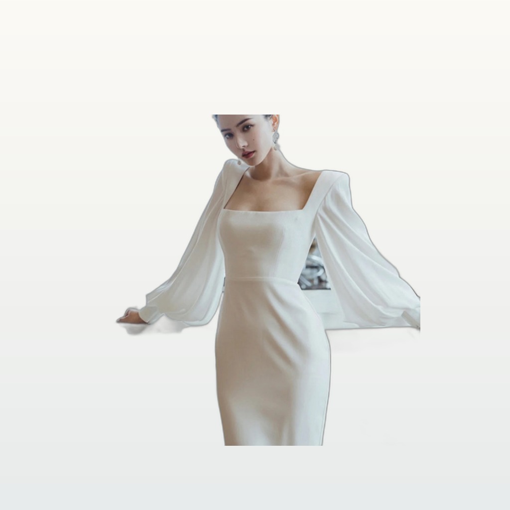 Womens French-style Minimalist Casual Dress