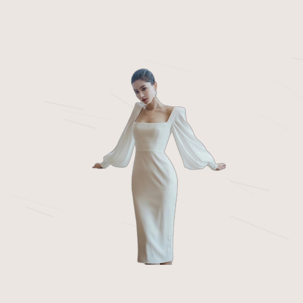 Womens French-style Minimalist Casual Dress