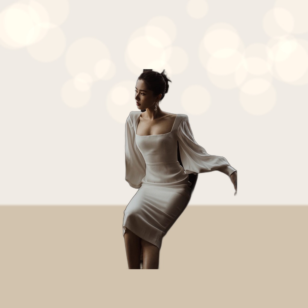 Womens French-style Minimalist Casual Dress
