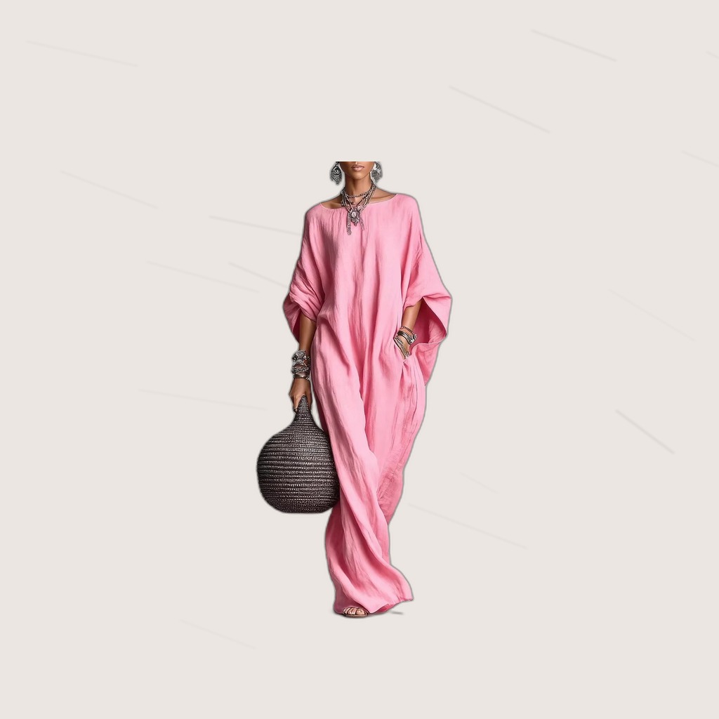 Womens Long-sleeved Off-shoulder Maxi Casual Dress