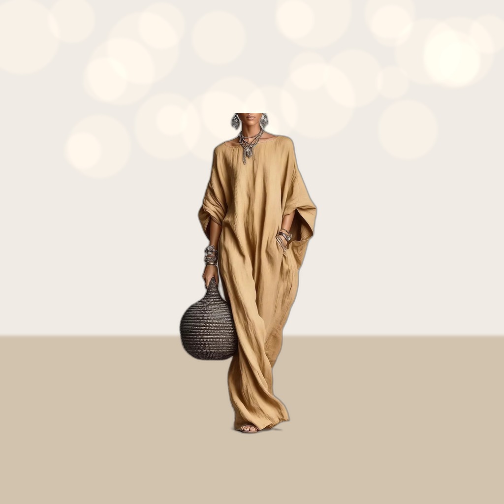 Womens Long-sleeved Off-shoulder Maxi Casual Dress
