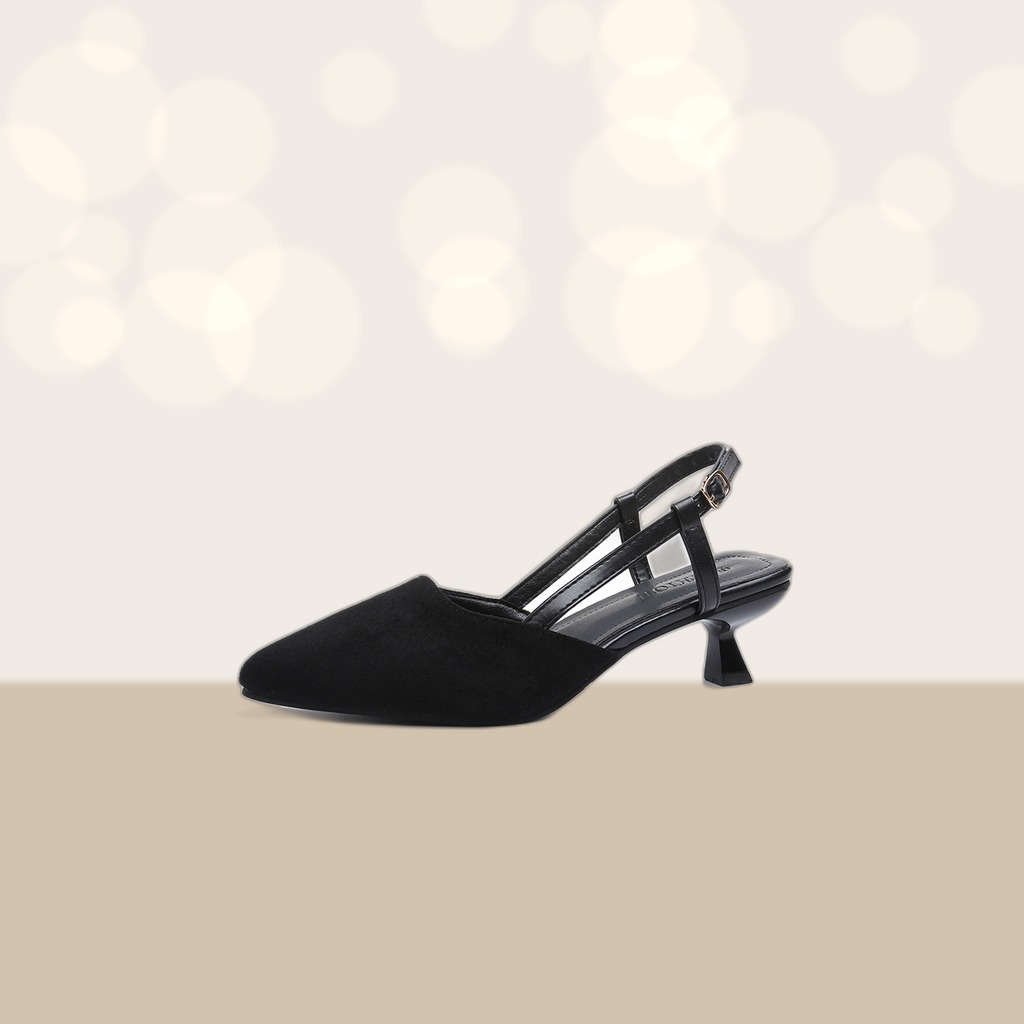 Pointed-toe Stiletto Pumps Low-heeled Closed-toe Vintage Style