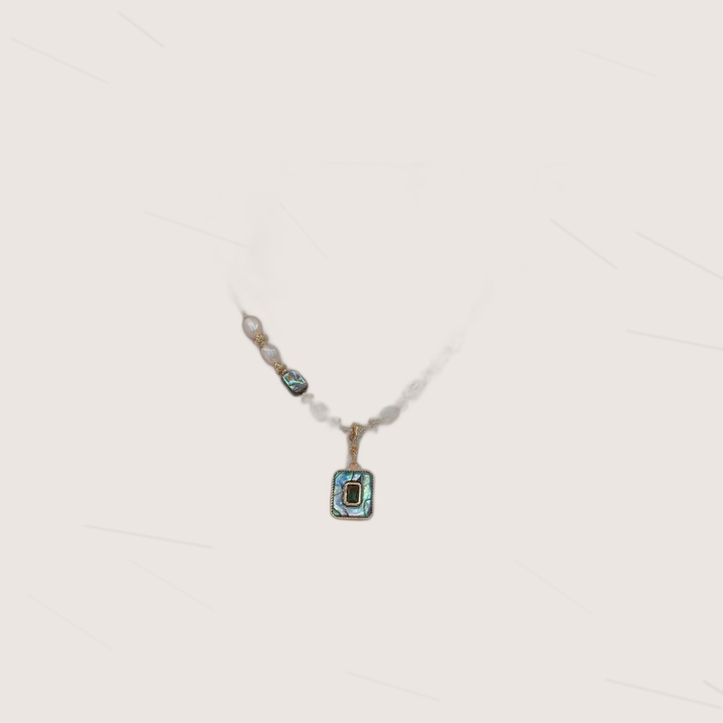 Natural Abalone Shell Pendant Choker Necklace