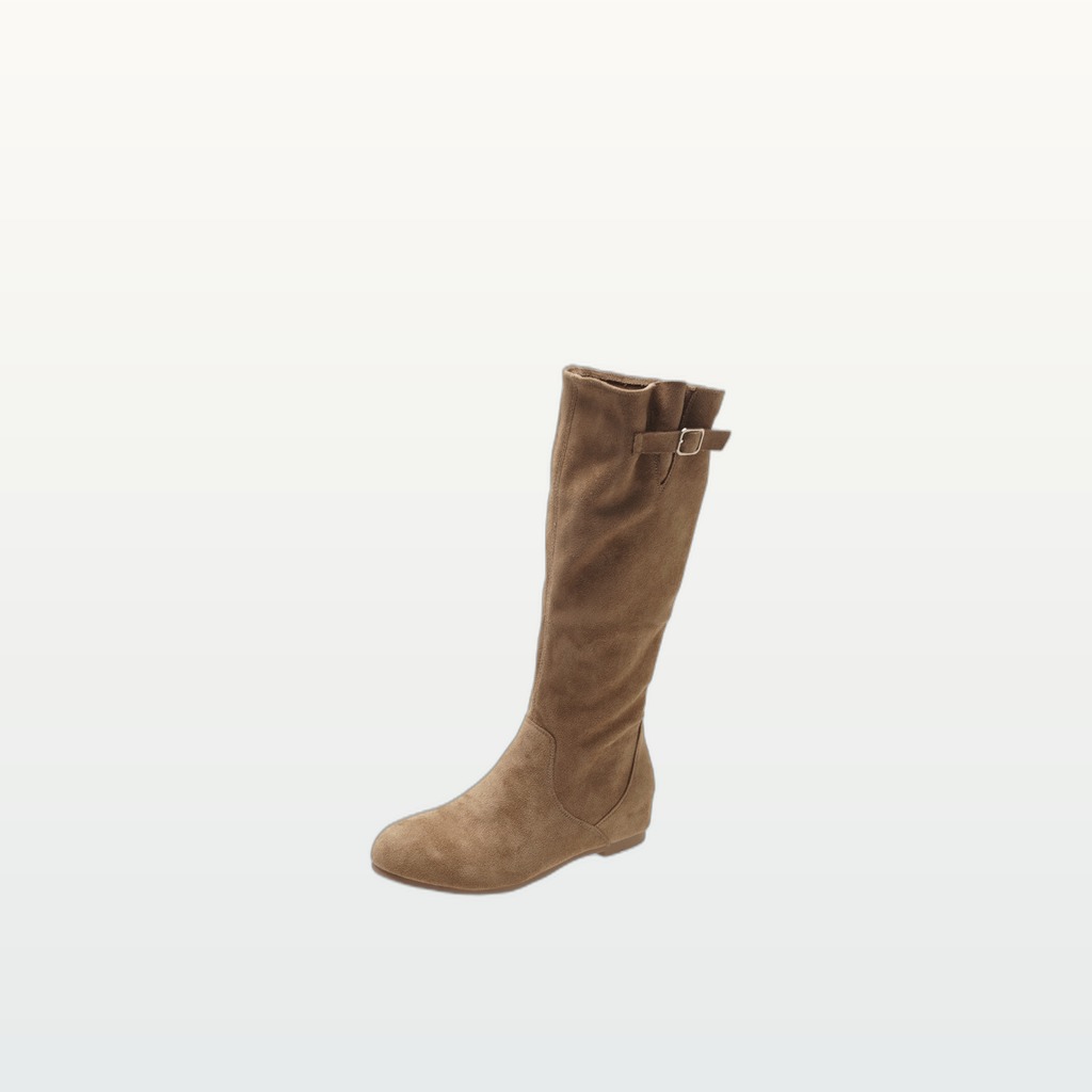 Khaki Suede Pointed Boots