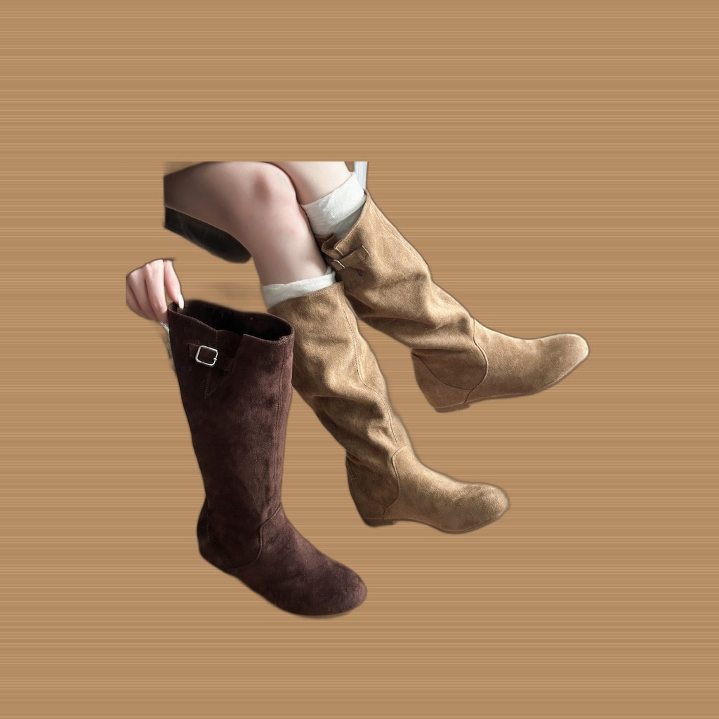 Khaki Suede Pointed Boots
