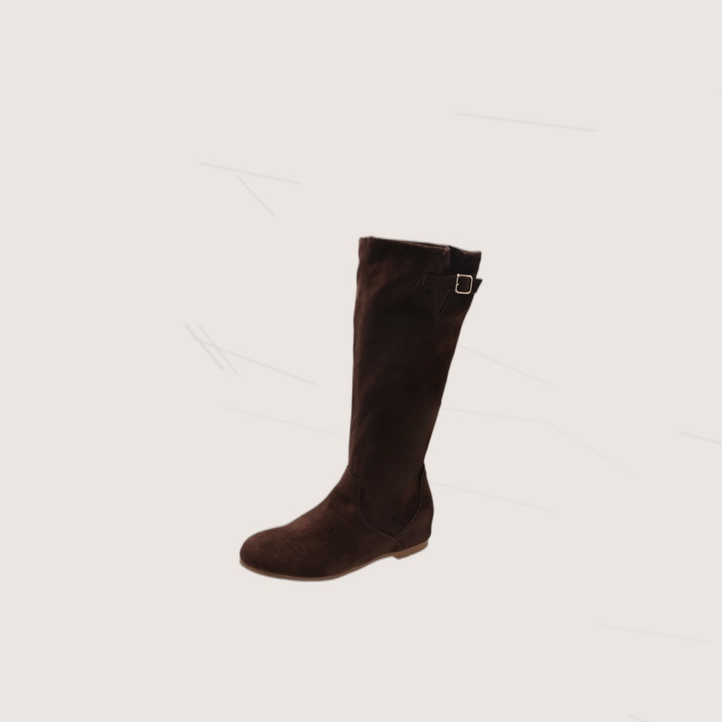 Khaki Suede Pointed Boots