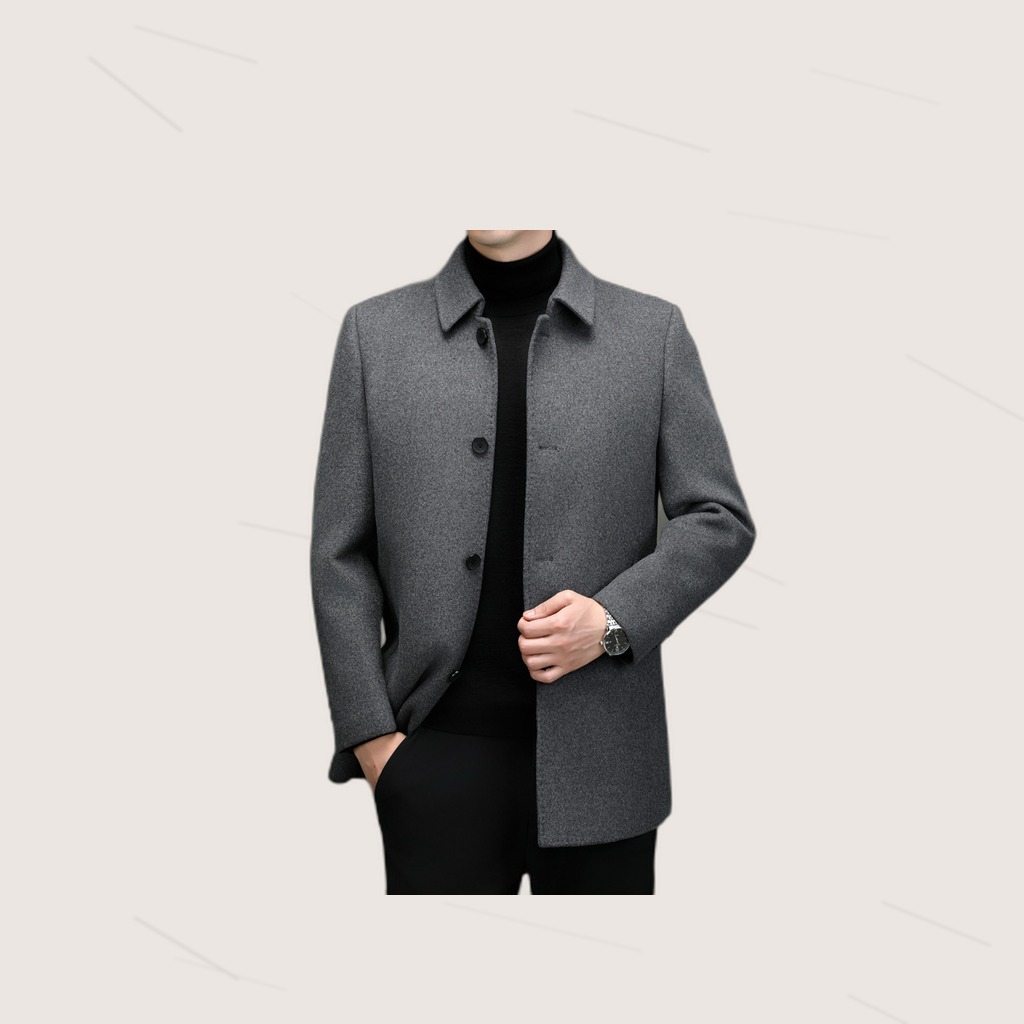 Detachable-lining Casual Wool Coat
