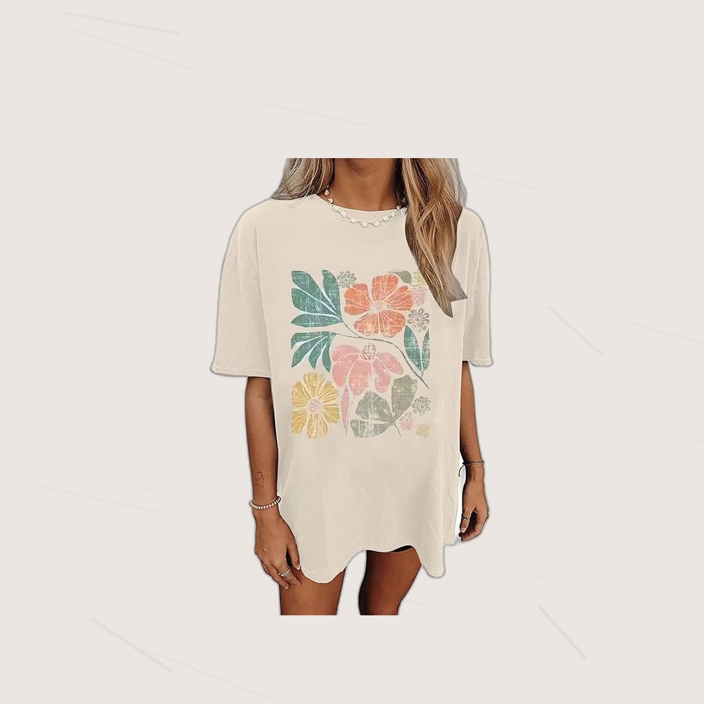 Oversized Floral Graphic Tee