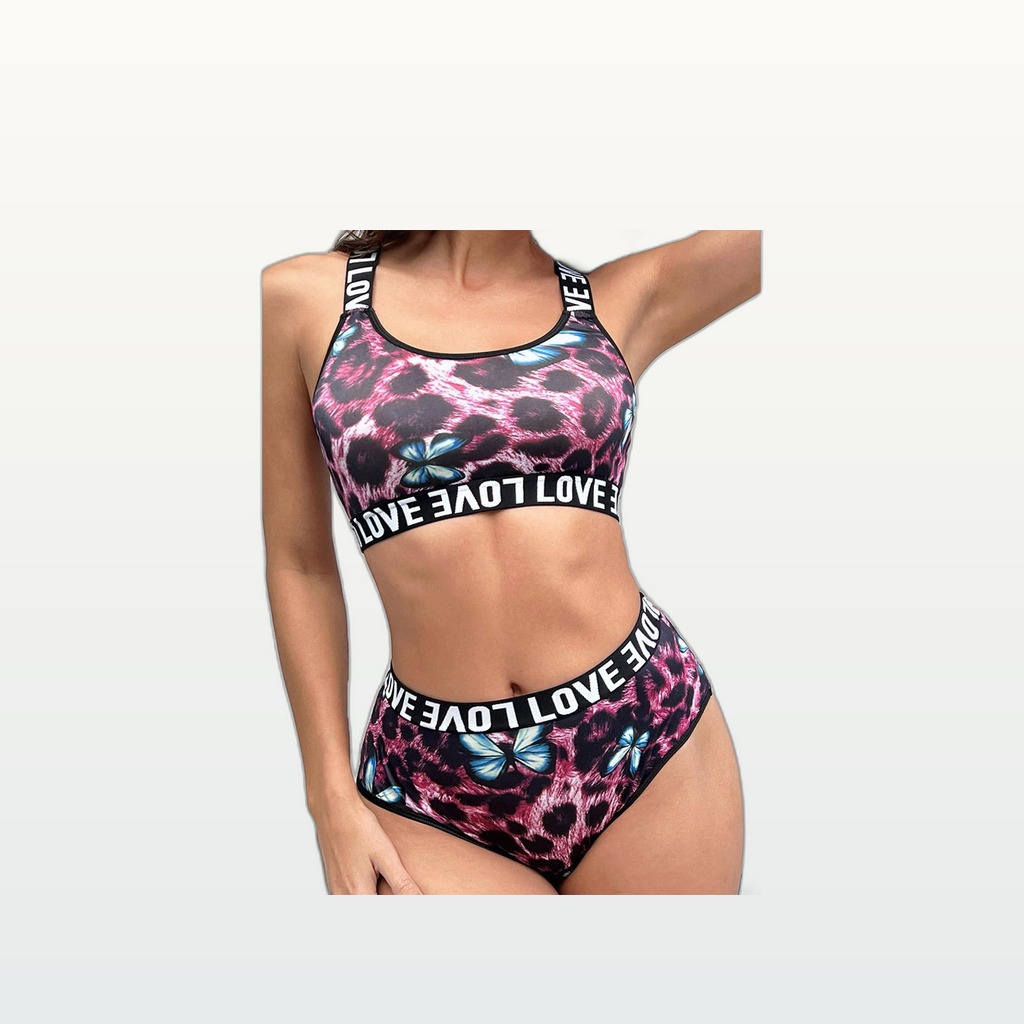 Three-piece Leopard-print Womens Set