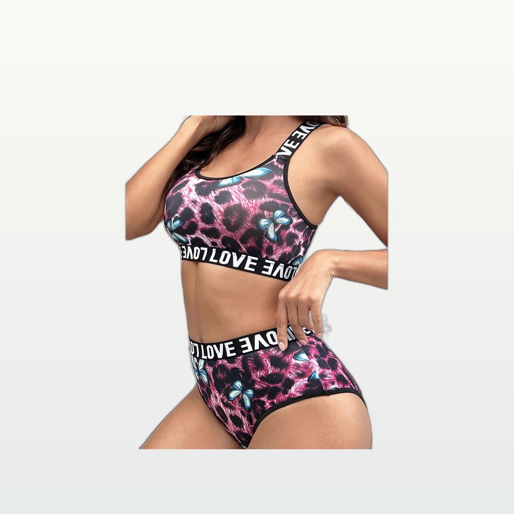 Three-piece Leopard-print Womens Set