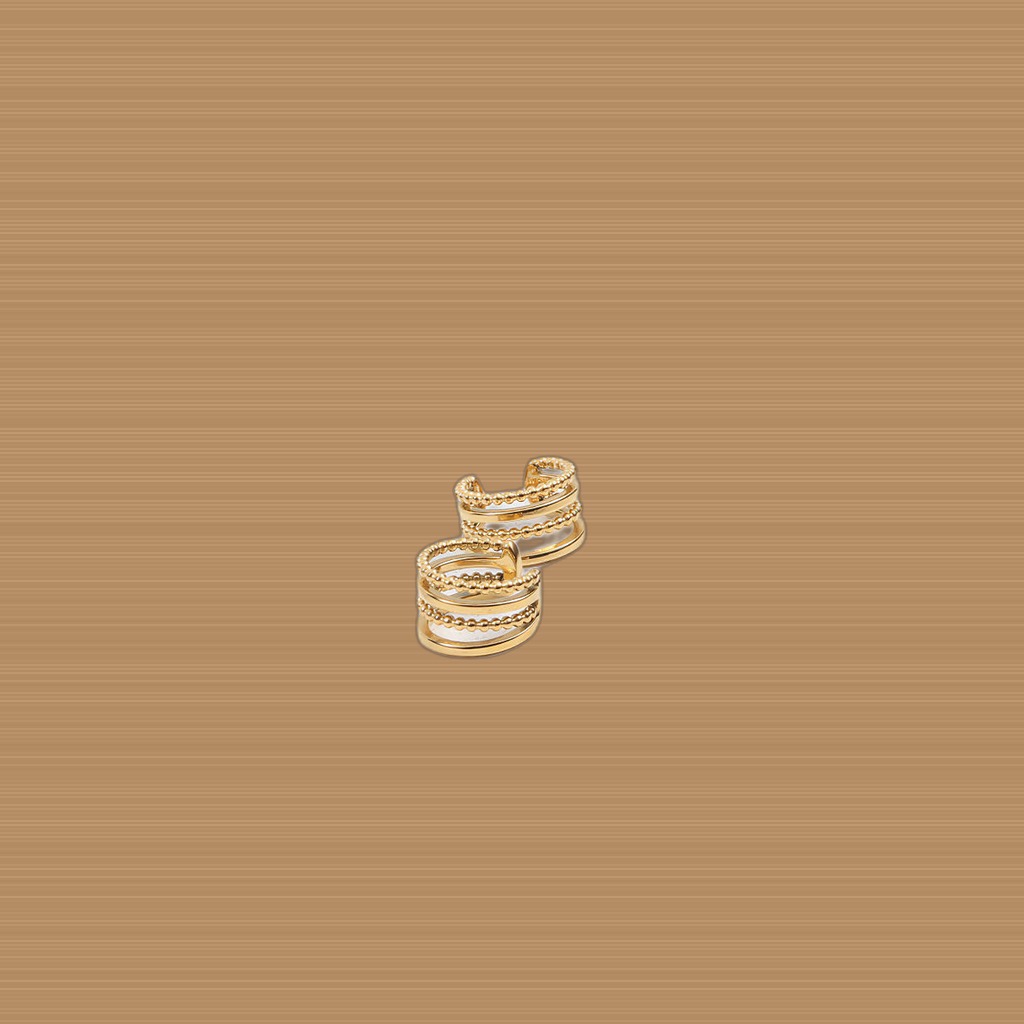 Gold-plated Beaded Multi-layer Conch Earrings