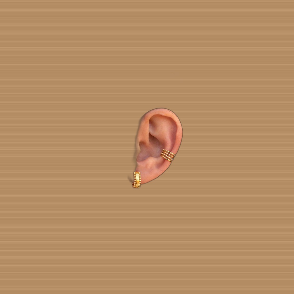 Gold-plated Beaded Multi-layer Conch Earrings
