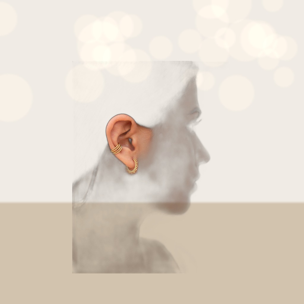 Gold-plated Beaded Multi-layer Conch Earrings