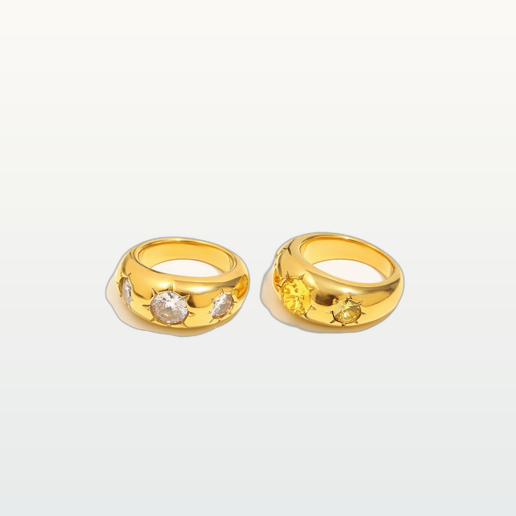 Gold-Champagne Stainless Steel Ring