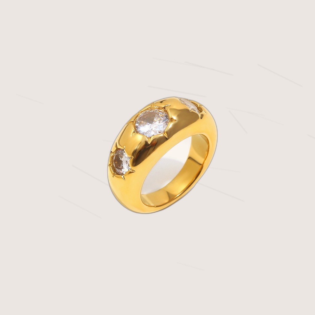 Gold-Champagne Stainless Steel Ring